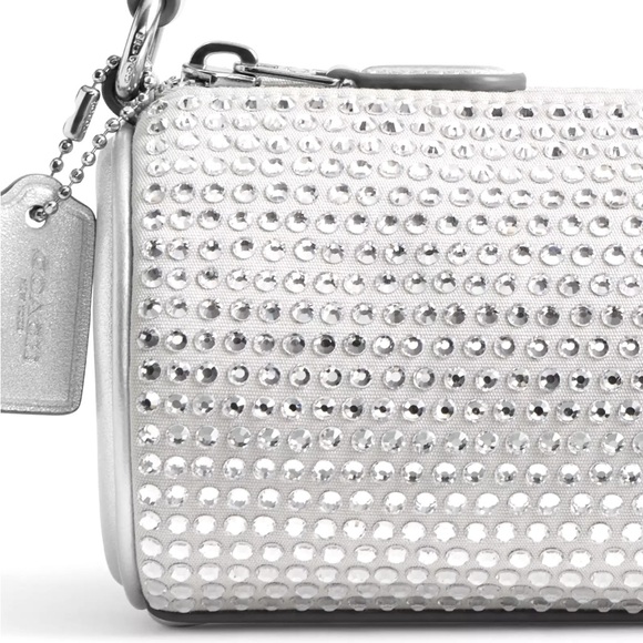 Coach Handbags - NWT Coach Silver & Gray w/Crystals Cylinder Wristlet/Purse